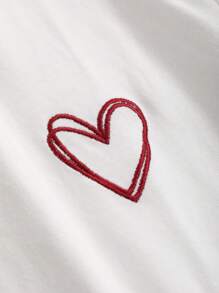 DAZY Women's Heart Print Short Sleeve T-Shirt Valentine's Day