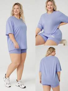 GLOWMODE Plus Size Pima Cotton Oversized Unisex Short Sleeve Round Neck Active Tee Daily Casual