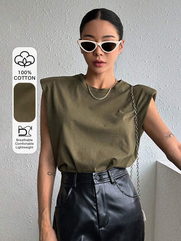 DAZY Tricou solid pentru umăr