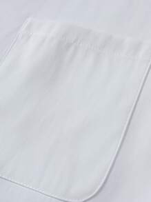 Manfinity Homme 2pcs Men's Uniform Outfit - Long Sleeve Pocket Solid Shirt & Elastic Waist Pants, Suitable For Medical/Healthcare - White - View 7