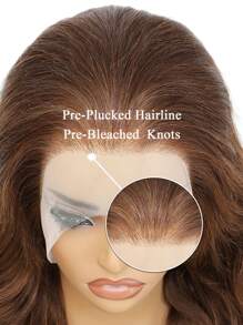 巧克力棕色波浪人发假发 13*6 透明蕾丝前假发，带婴儿头发预拔，适合女士 - S2 - 查看 4