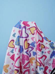 Plus Size Colorful Heart Design Camisole Mini Nightgown - Multicolor - View 7