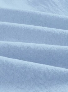 SHEIN MOD Tie Shoulder Ruffle Trim Wrap Hem Cami Dress - Baby Blue - View 5