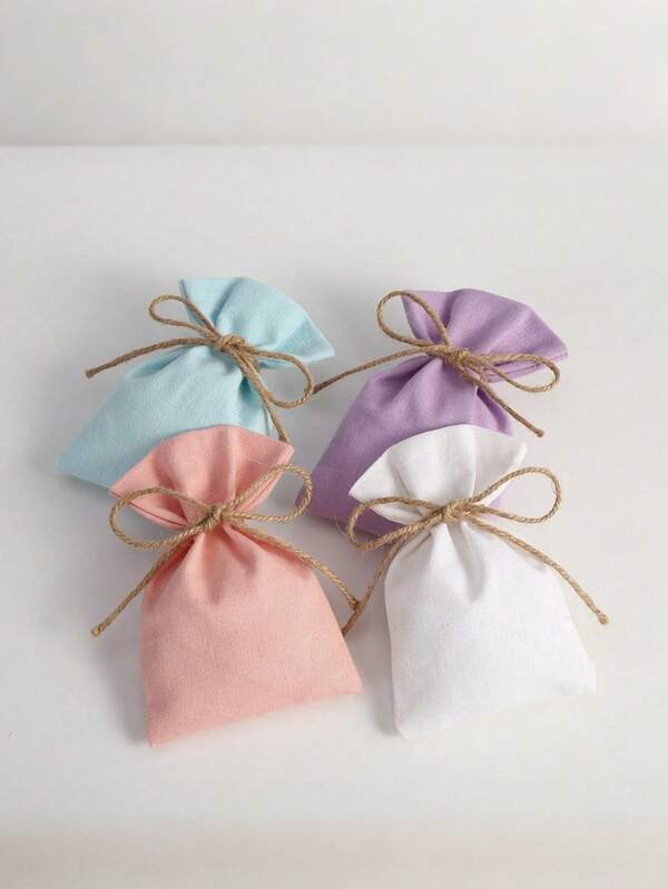 SHEIN 10 pezzi Sacche di tela con coulisse, sacchetti per confezioni regalo, sacchetti per conservare gioielli/cosmetici/elettronica, bomboniere per matrimoni, disponibili in vari colori e misure