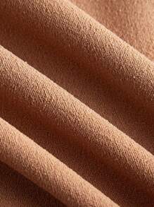 Comfortcana Women Plus Size Letter Embroidered Flare Casual Pants - Camel - View 4