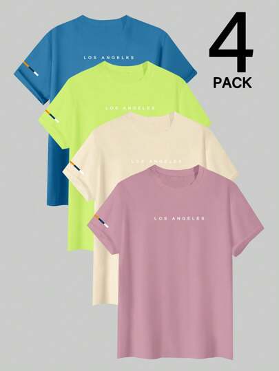 Manfinity EZcore Enfärgad rundhalsad kortärmad t-shirt för män, enkel och moderiktig, lämplig för sommaren