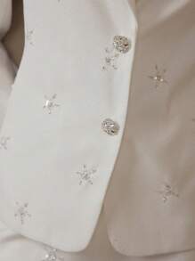 MOTF PREMIUM BEADED BUTTON UP BLAZER - White - View 3