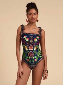 Travachic 1pc Women One-Piece Swimsuit, Suitable For Beach & Vacation In Summer,Summer Outfits For Women,Beachwear,Easter,Beach Outfits For Woman,Spring Break,Vacation Outfits Women,Concert Outfit Women,Rave Outfits Festival,Rave,BOHO,Music Festival - Navy Blue - View 5