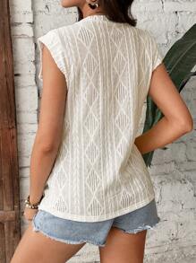 SHEIN 舒适圆领提花针织孕妇 T 恤