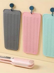 1pc Silicone Heat Resistant Hair Straightener Cover Pouch Travel Hair Curler Non-Slip Mat Curling Iron Holder Flat Iron Curling Wand Travel Cover Case Bag, Upgraded Version, Can Be Hung For Travel Storage Bag