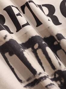 Dazy-Less 宽松短袖 T 恤，人物和字母印花，夏季，图案 T 恤，学院风上衣