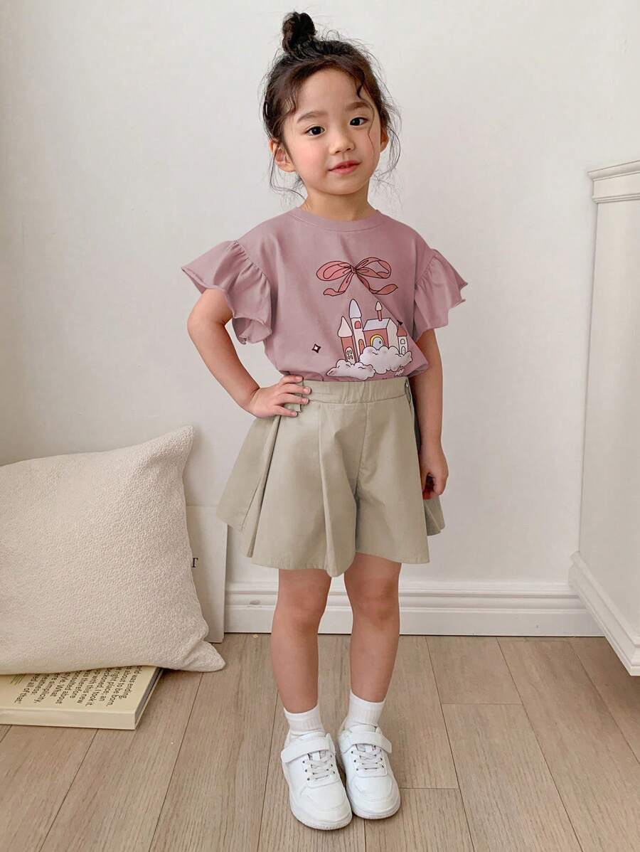 DAZY 2pcs/Set Young Girl Fall Clothes - Purple - View 1