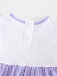 Cozy Pixies Newborn Baby Girl Butterfly Pattern Round Neck Cap Sleeve Waist Cinched Bodycon Dress