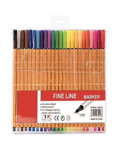 24 Color Fineliner Pens Marker Pens Assorted Colors Back To School