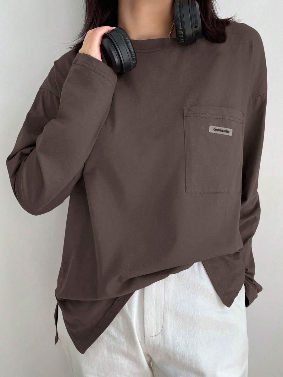 DAZY 女士纯色长袖T恤，秋装