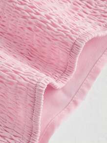 SHEIN MOD Conjunto de 2 piezas con top halter con volantes y falda mini con volantes en el bajo en color rosa. Conjunto de dos piezas para mujer, romántico, primavera, festival, elegante, para fiesta, boda, té, modesto, baile de graduación, espalda descubierta, sexy, coqueto, conjunto de dos piezas rosa