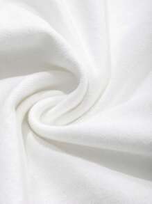 Dazy-Less Loose Simple Short Sleeve Women Solid Color Round Neck Casual T-Shirt - White - View 10
