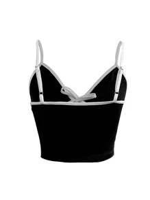 INAWLY 1pc Women's Color Block Bow Decor Casual Tank Top - Multicolor - View 2