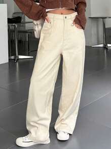 DAZY Slant Pocket Straight Leg Pants,Fall Clothes