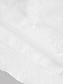 SHEIN Tween-Mädchen Off Shoulder Weiße Kleider aus strukturiertem Stoff mit taillierter Taille