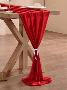 SHEIN 60*200cm/30*300cm 红色雪纺桌旗桌布，生日装饰婚礼派对房间装饰桌面装饰桌布，婚礼欧根纱，婚礼背景装饰纱横幅椅子装饰红色雪纺纱，派对礼品，淋浴装饰纱，1 件或 2 件 - 紅色 - 查看 5