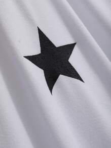 DAZY Women's Star Pattern Printed Short Sleeve T-Shirt Y2k - White - View 3