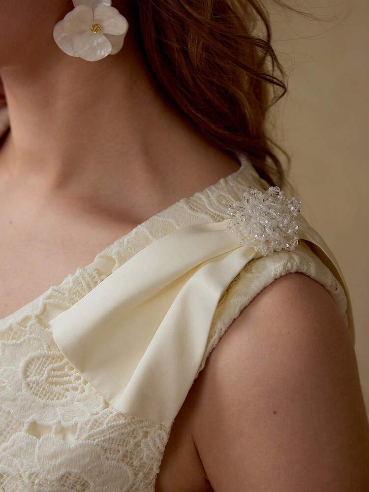 Weste mit Spitze-Schleife Dekor