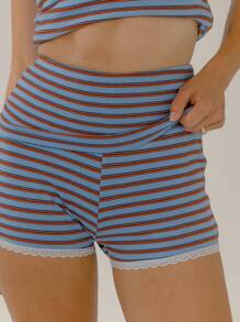 Aralina 2pcs/Set Women Summer Casual Striped Camisole And Shorts Set