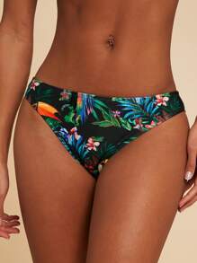 Travachic Damen tropischer Pflanzendruck sexy Bikini Hose