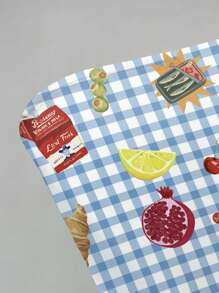 INAWLY 女士露肩 Y2K 水果印花格纹休闲露背上衣，甜美时尚礼物