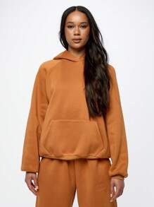 SUMWON WOMEN Sudadera con capucha esencial oversize y bolsillo canguro, ropa deportiva casual para otoño e invierno, perfecta para entrenamiento, gimnasio y tiempo libre