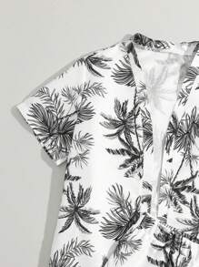 Conjunto de playera de manga corta con estampado aleatorio y shorts para niño preadolescente