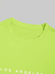 Manfinity Hypemode Men's Casual Simple Letter Print Short Sleeve T-Shirt - Multicolor - View 6