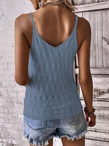 EMERY ROSE Women's Minimalist & Fashionable Knit Top Suitable For Summer - Teal Blue - View 2