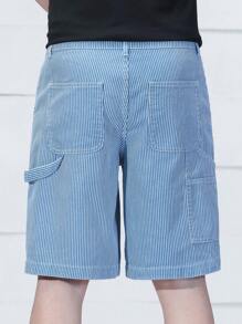 Manfinity Homme Men's Striped Pocket Denim Shorts