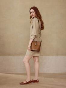 MOTF PREMIUM WOMEN'S FASHION SIMPLE COMMUTER SHOULDER BAG - Brown - View 5