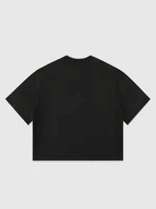 ROMWE MEN Street Life T-shirt homme Punk Rock Hip Hop imprimé de croix sombre - Noir - Voir 2