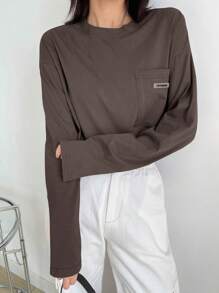 DAZY 女士纯色长袖T恤，秋装