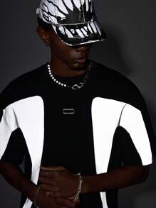 NEON BLANC Men's Street Style Knit Crew Neck Short Sleeve T-Shirt - Black - View 7