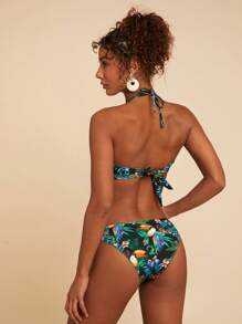 Travachic Damen tropischer Pflanzendruck sexy Bikini Hose