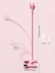Teckwe 用于干燥凝胶指甲油的灯夹式柔性桌面迷你 USB 美甲灯便携式指甲烘干机美甲沙龙工具小型美甲灯，带夹子，可弯曲，高度灵活，USB 供电，一体式启动 - 粉色 - 查看 9