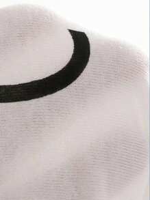 DAZY Letter Graphic Drop Shoulder Split Hem Tee Summer Oversized T-Shirt - White - View 10