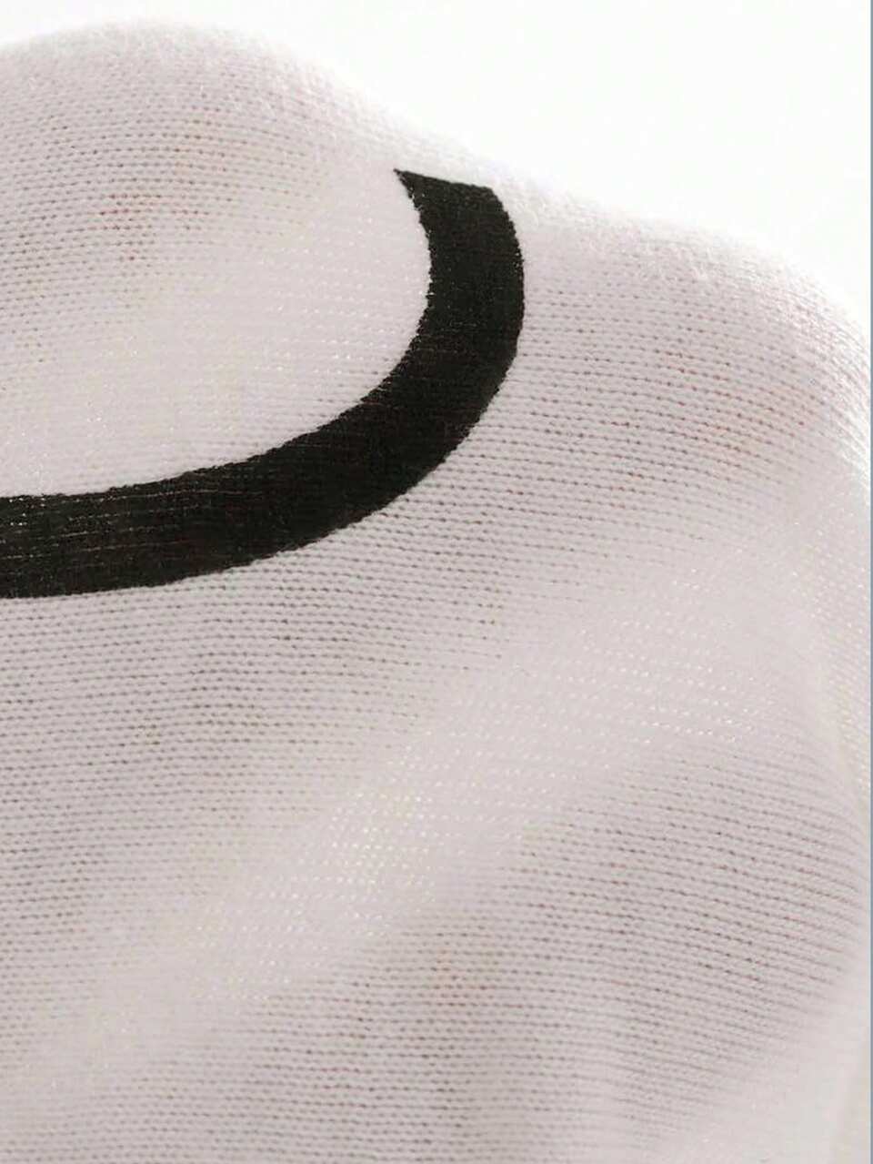 Letter Graphic Drop Shoulder Split Hem Tee Summer Oversized T-Shirt