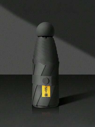 Paraguas solar tipo cápsula para mujer, con protección contra rayos UV y para la lluvia, 2 en 1, mini, plegable, ultraligero y compacto, portátil para la escuela, oficina, hogar, viajes, útiles escolares, San Valentín, bodas, cumpleaños