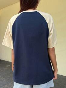 DAZY Letter Graphic Raglan Sleeve Tee