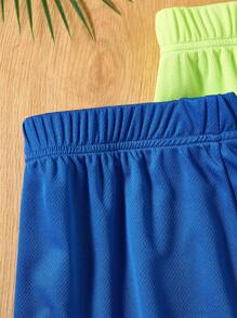 SHEIN 3pcs Teenage Boys Casual Patchwork Reflective Tape Shorts Set, Sports & Home Wear, School, Campus, College