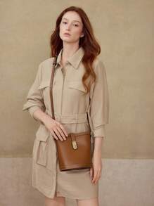 MOTF PREMIUM WOMEN'S FASHION SIMPLE COMMUTER SHOULDER BAG - Brown - View 6