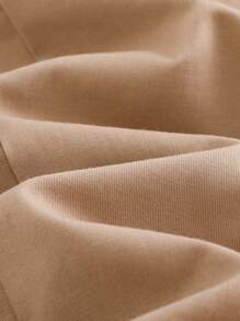 Cozy Pixies Pelele de manga corta con solapa bordada para bebé niño - Camel - Ver 7