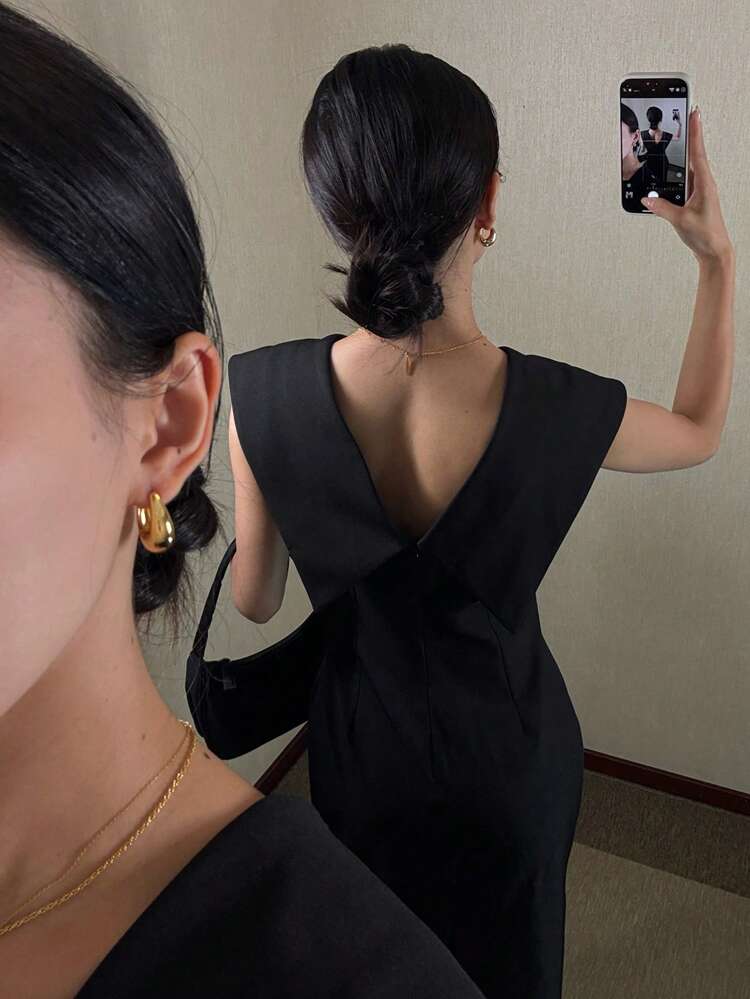 Women's V-Neck Ruched Waist Fitted Dress Summer Elegant Sundress,Back To School Clothes Maxi Dress Cocktail Dress