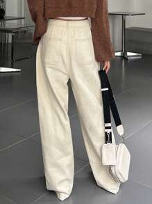 DAZY Slant Pocket Straight Leg Pants,Fall Clothes